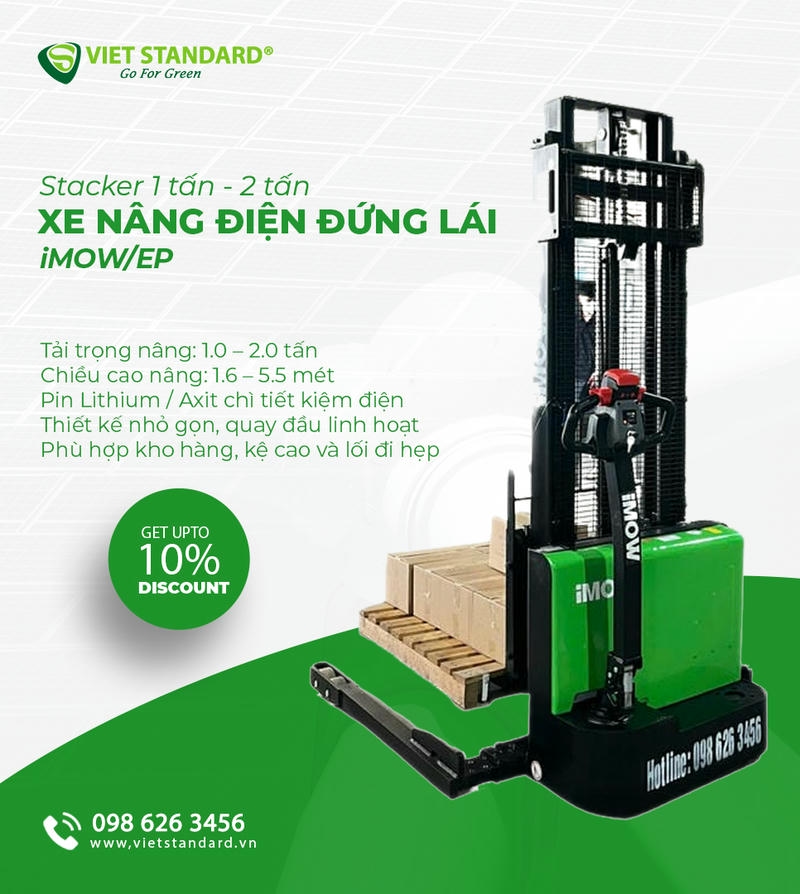 Có, nếu chọn dòng Stacker hoặc xe nâng tay điện cao với chiều cao